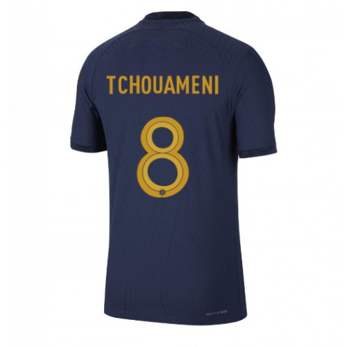 Fotballdrakt Herre Frankrike Aurelien Tchouameni #8 Hjemmedrakt VM 2022 Kortermet